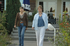 Wendy Houghton and Shelley Harrington try not to smile