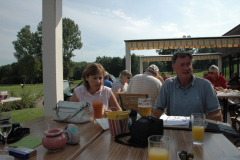 Val and Rick Jones relax while the others drift in